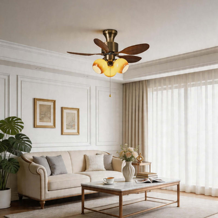 Krynz Ceiling Fan Light A – Vintage Statement Glass Light