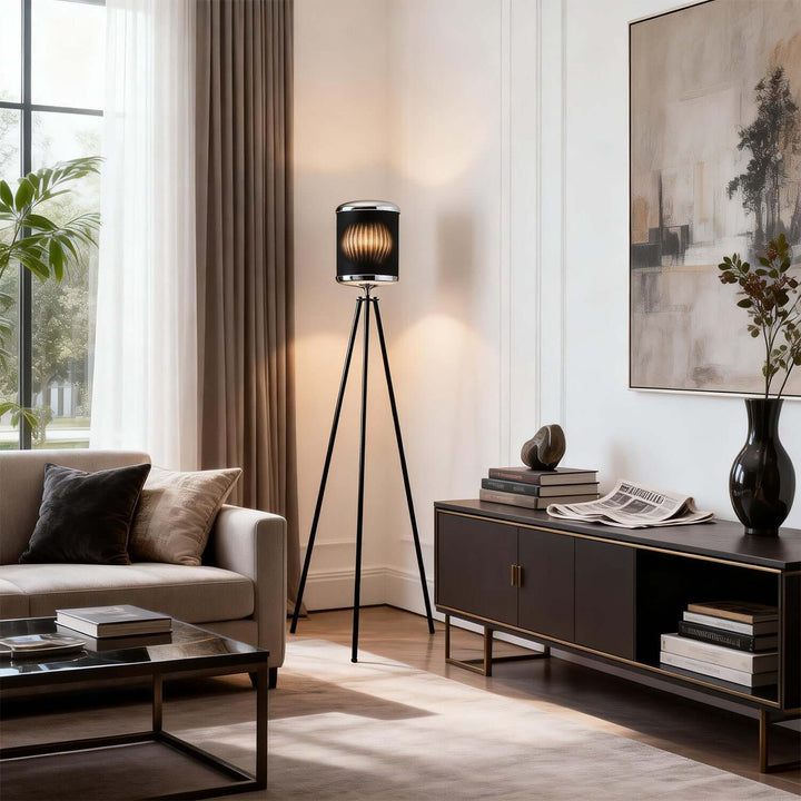 Kumro Floor Lamp – Minimalist Fabric Tripod Floor Lamp