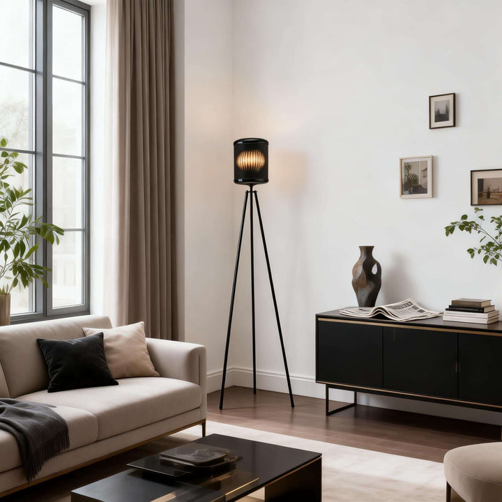 Kumro Floor Lamp – Minimalist Fabric Tripod Floor Lamp
