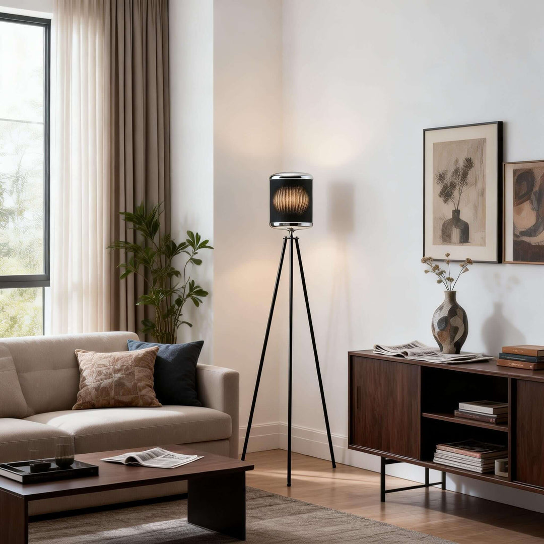 Kumro Floor Lamp – Minimalist Fabric Tripod Floor Lamp