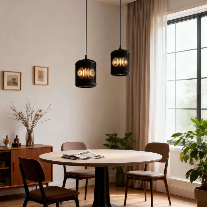 Kumro Pendant Light – Modern Minimalist Fabric Dining Room