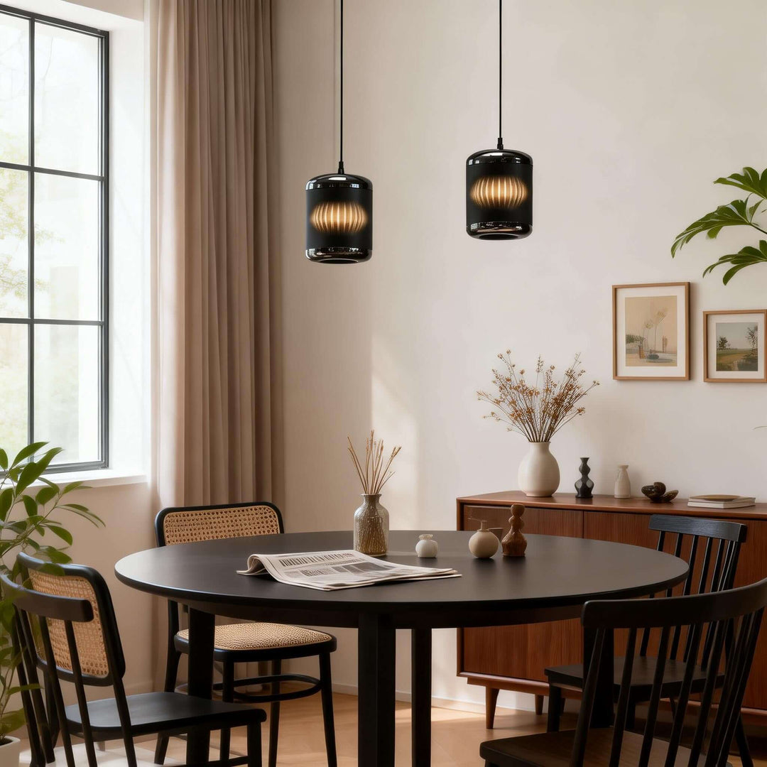 Kumro Pendant Light – Modern Minimalist Fabric Dining Room