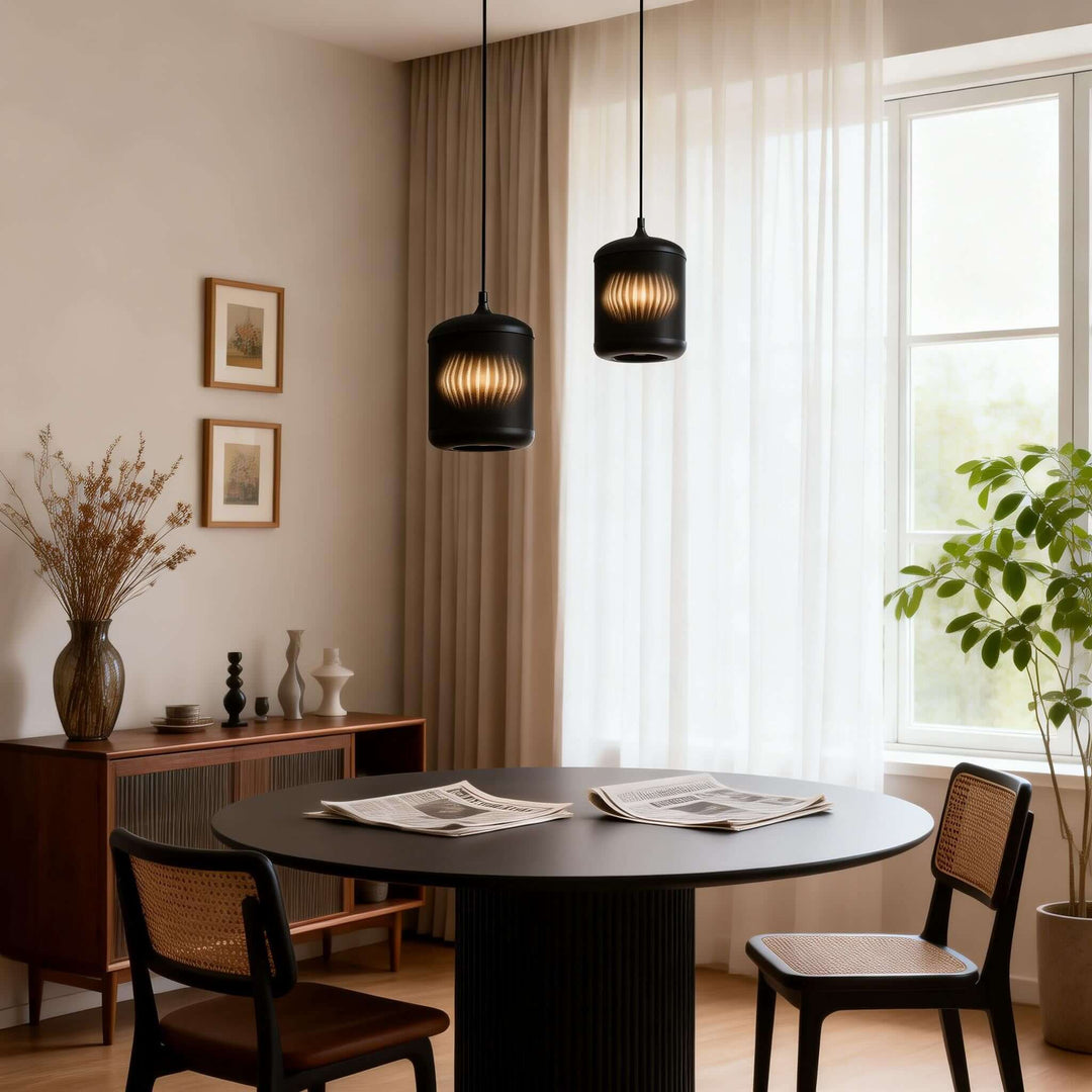 Kumro Pendant Light – Modern Minimalist Fabric Dining Room