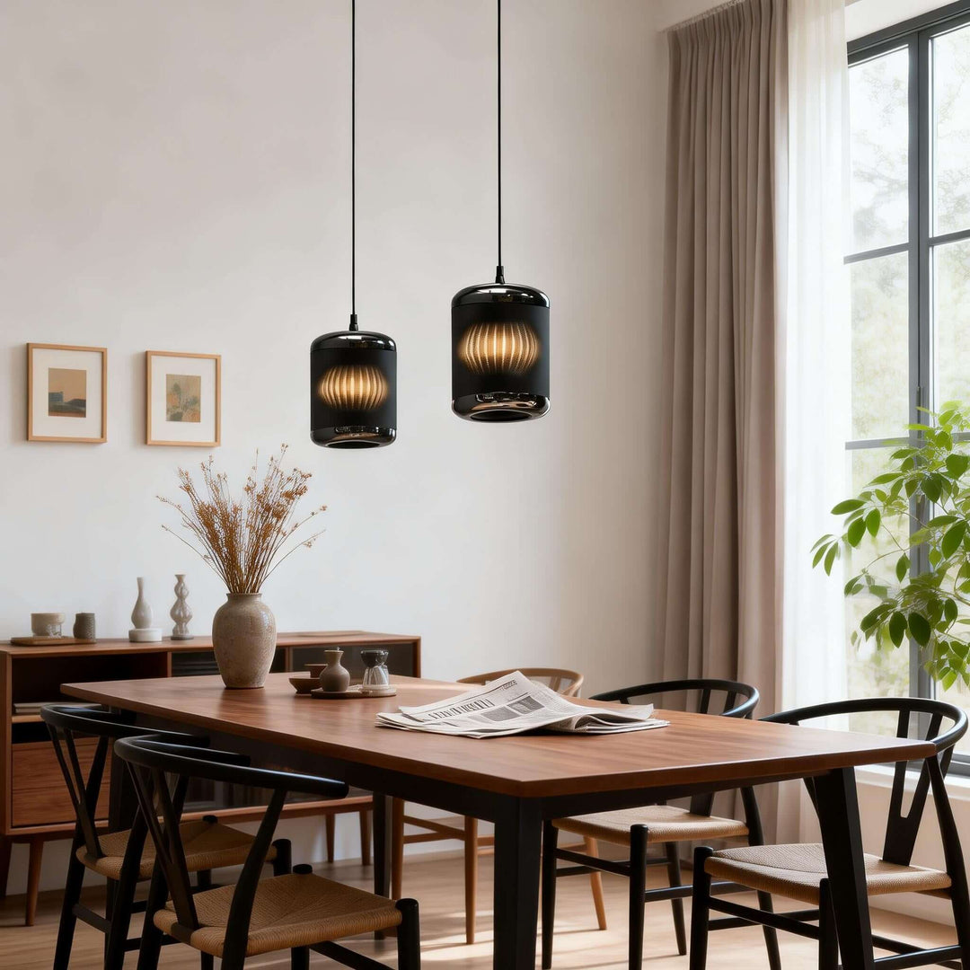 Kumro Pendant Light – Modern Minimalist Fabric Dining Room