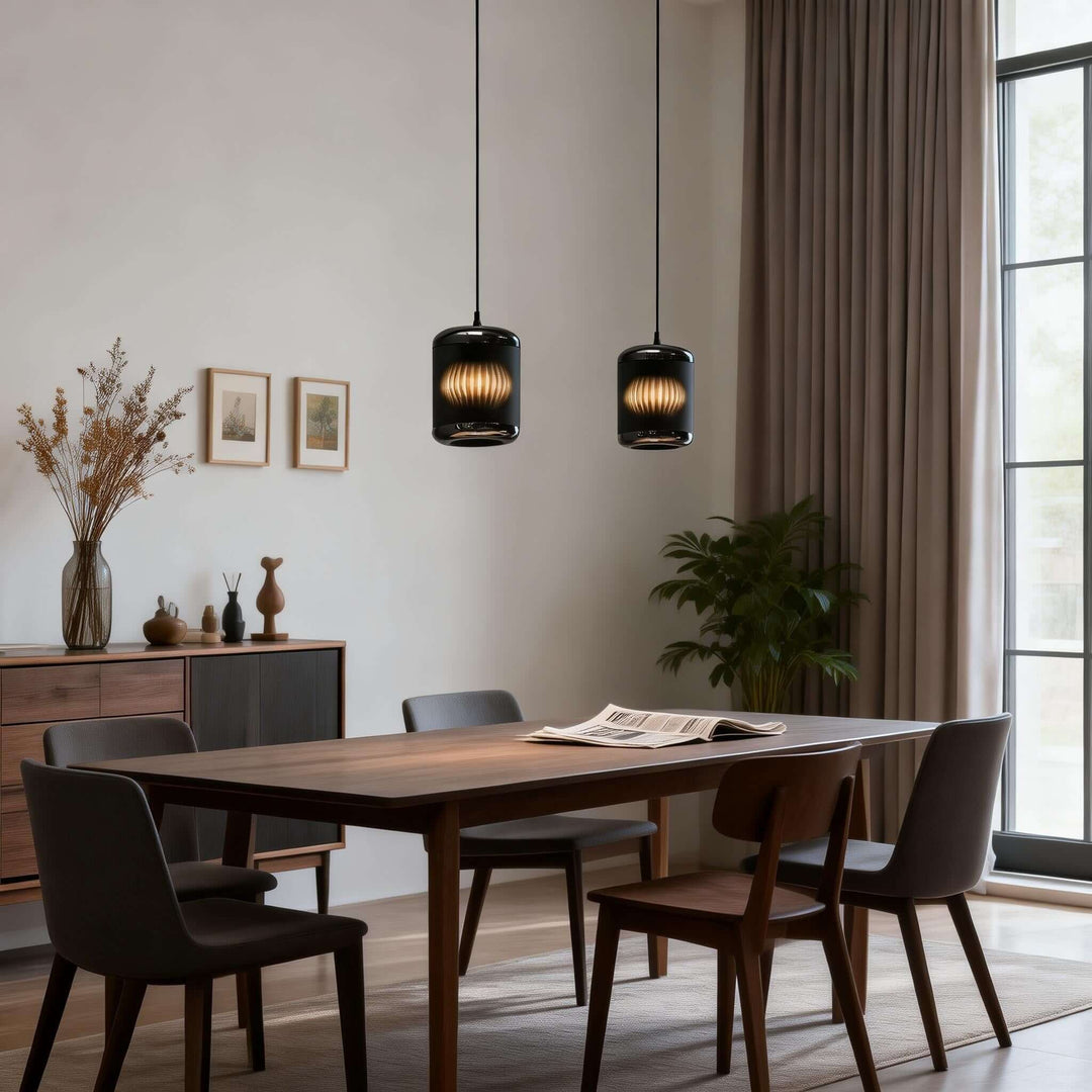 Kumro Pendant Light – Modern Minimalist Fabric Dining Room