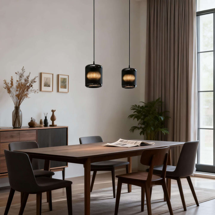 Kumro Pendant Light – Modern Minimalist Fabric Dining Room