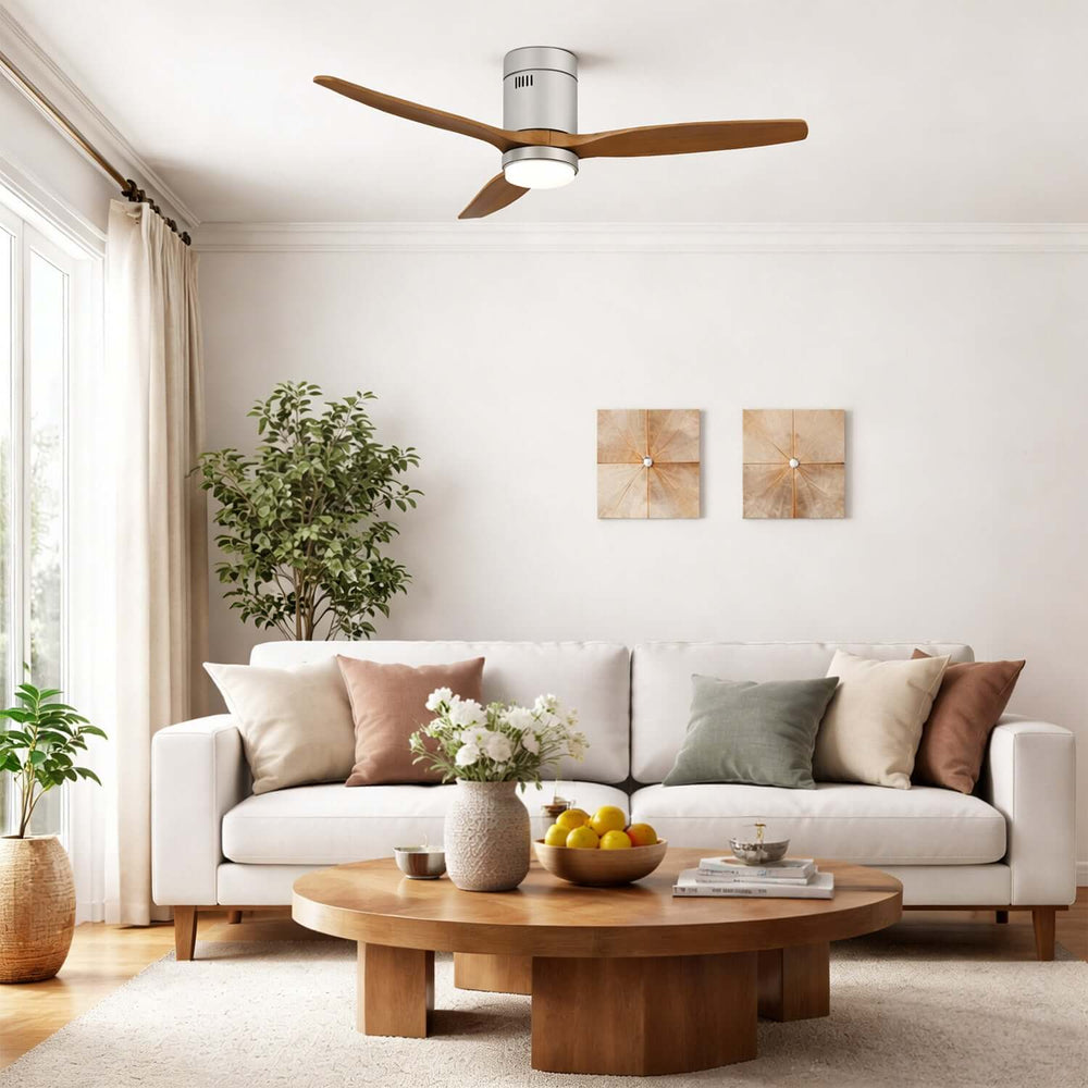 Kyloze Ceiling Fan Light | Modern Minimalist Wood Light