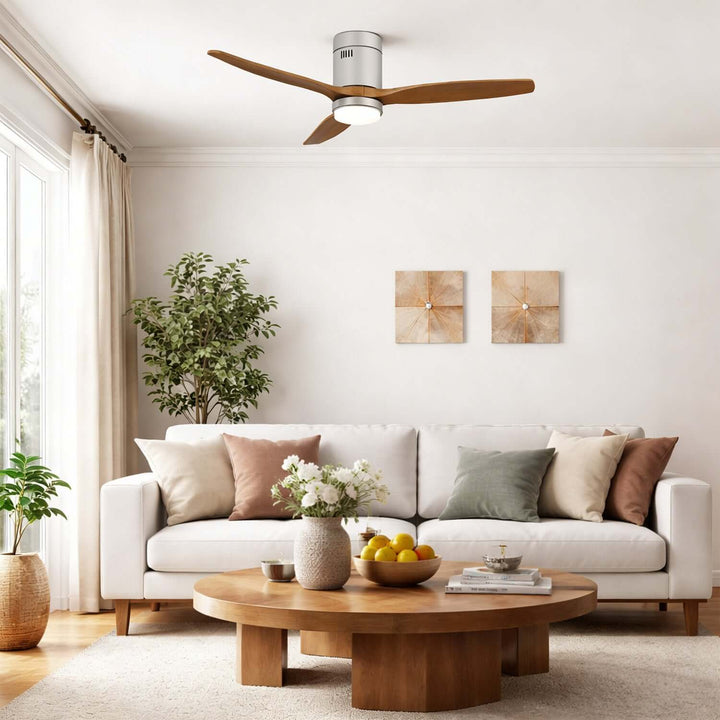 Kyloze Ceiling Fan Light | Modern Minimalist Wood Light