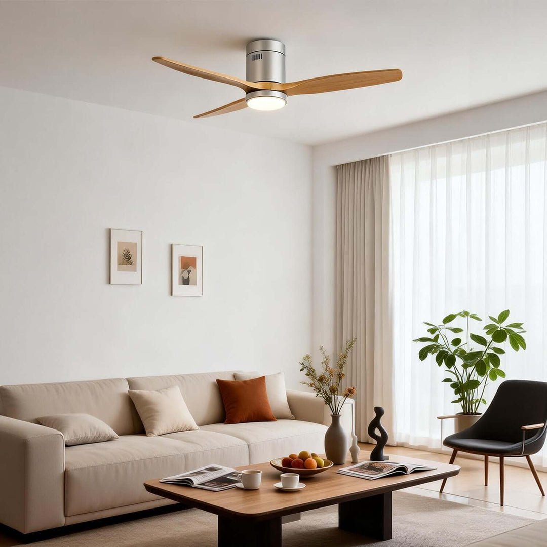 Kyloze Ceiling Fan Light | Modern Minimalist Wood Light