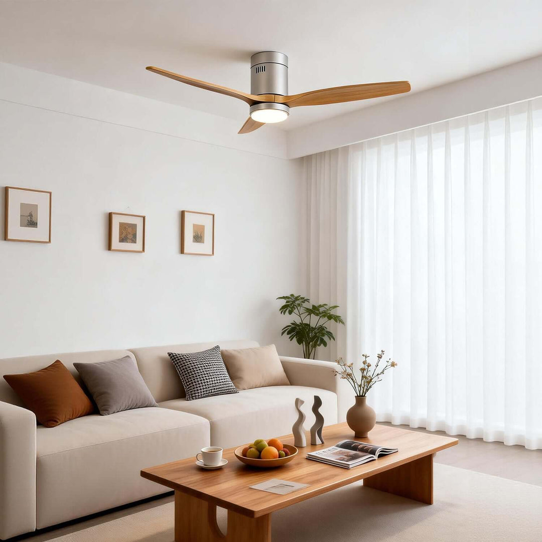 Kyloze Ceiling Fan Light | Modern Minimalist Wood Light