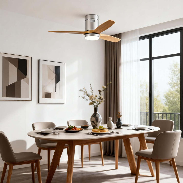 Kyloze Ceiling Fan Light | Modern Minimalist Wood Light