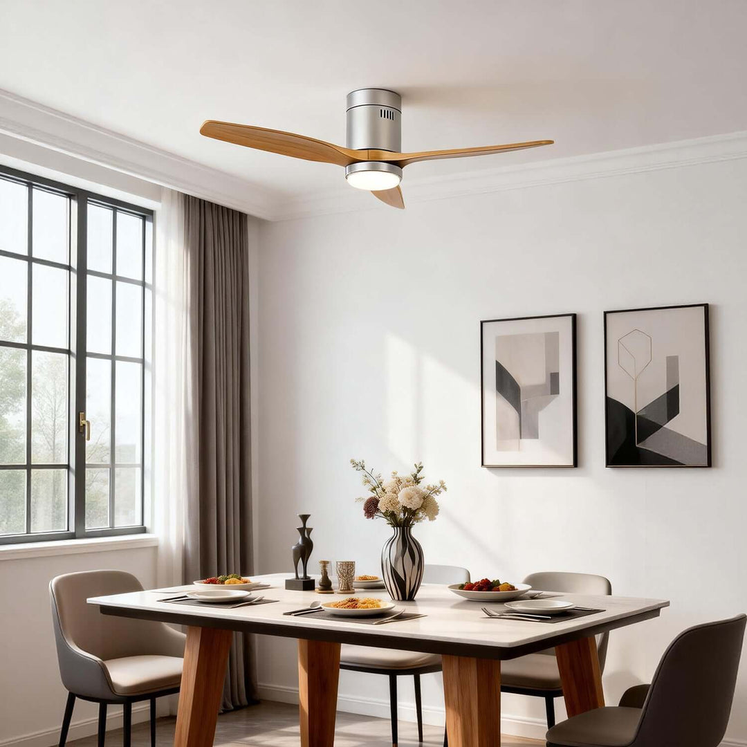 Kyloze Ceiling Fan Light | Modern Minimalist Wood Light
