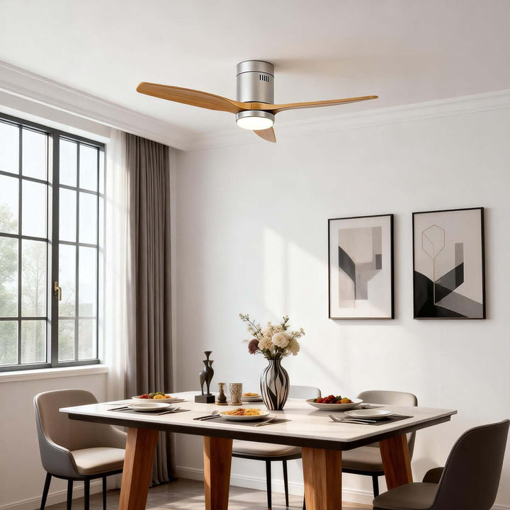 Kyloze Ceiling Fan Light | Modern Minimalist Wood Light