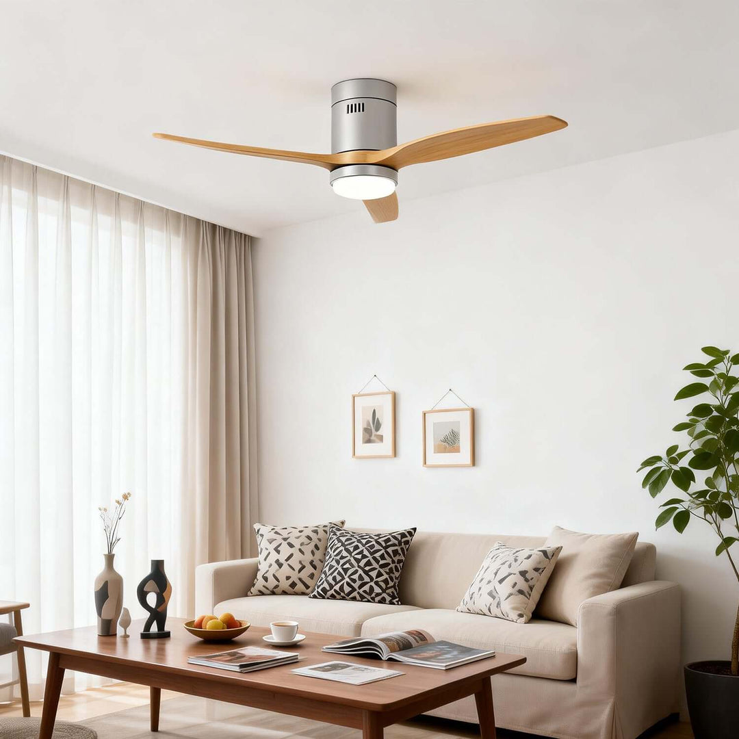Kyloze Ceiling Fan Light | Modern Minimalist Wood Light