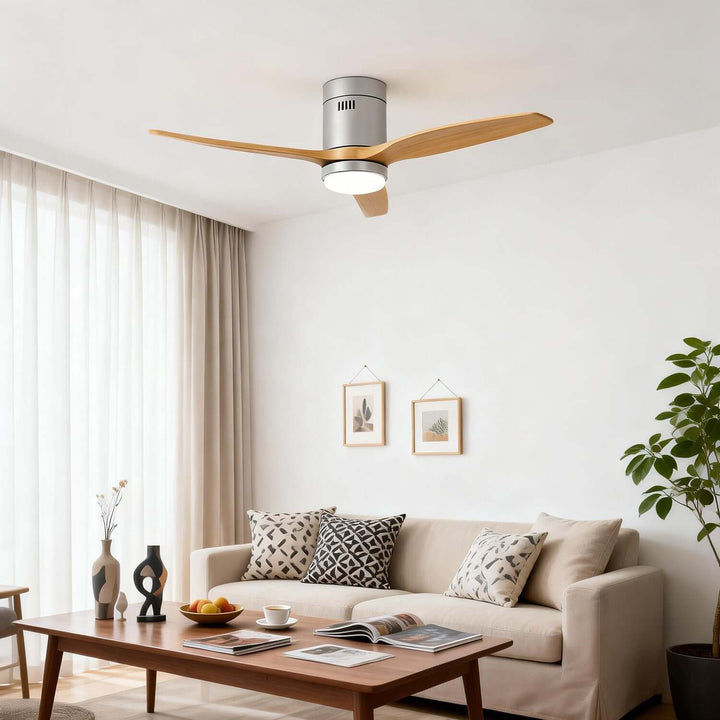 Kyloze Ceiling Fan Light | Modern Minimalist Wood Light
