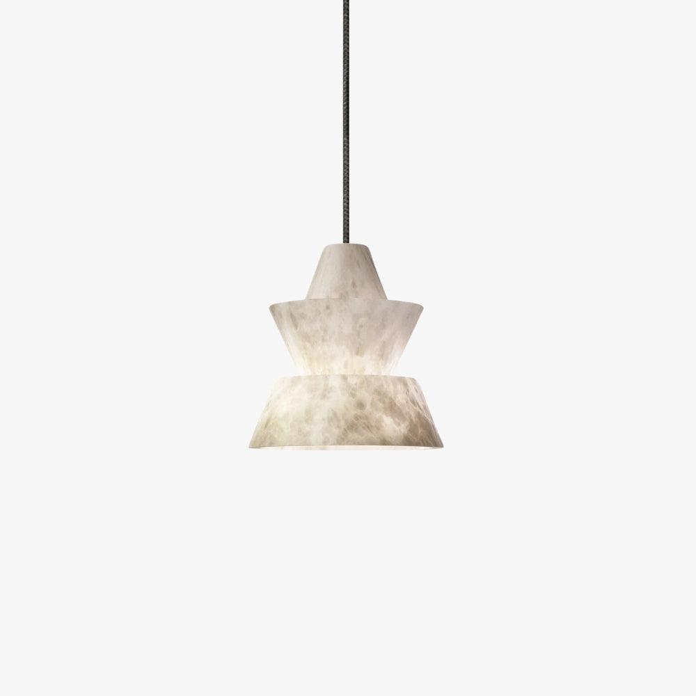 LAB S18 Modern White Alabaster Pendant Light | Elegant Hanging | Vinlighting | Vinlighting