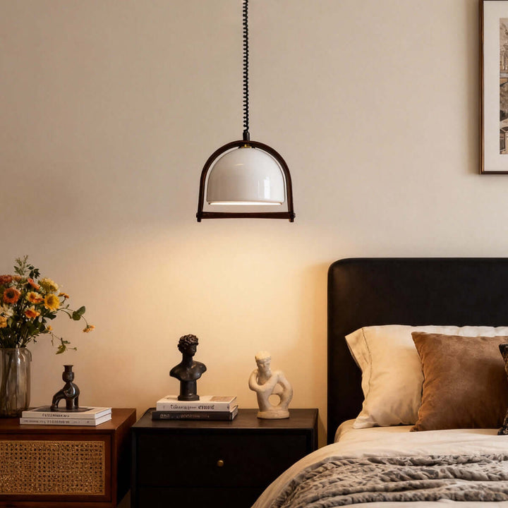 Lanuro Pendant Light – Nordic Retro Glass Retractable Lamp