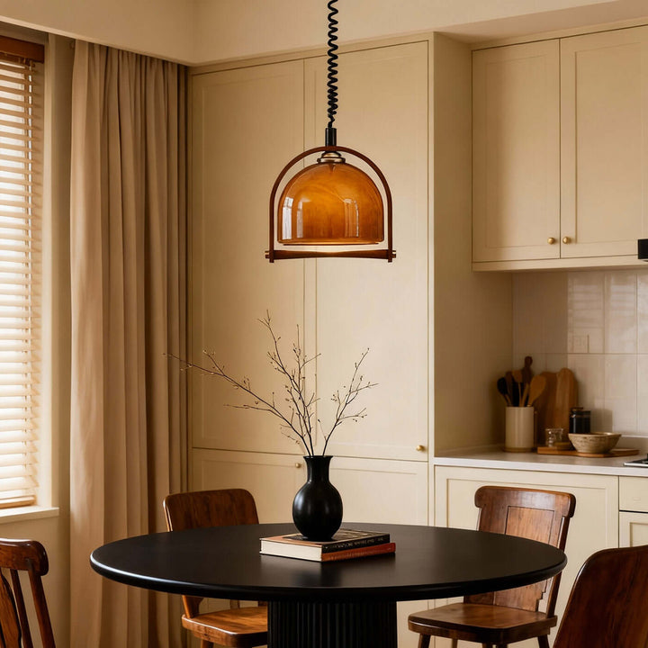 Lanuro Pendant Light – Nordic Retro Glass Retractable Lamp