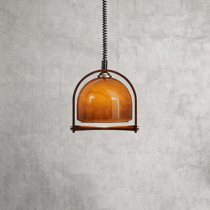 Lanuro Pendant Light – Nordic Retro Glass Retractable Lamp