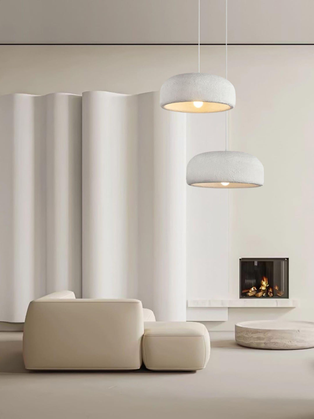 Large Rustic Resin Pendant Light - Round Hanging Lamp for Dining Room | Vinlighting | Vinlighting