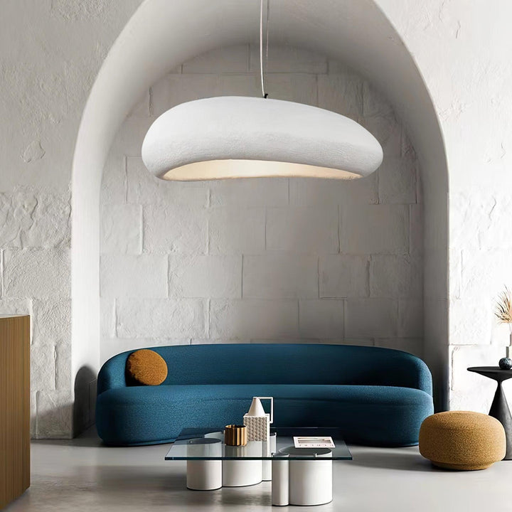 Large Rustic Resin Pendant Light - Round Hanging Lamp for Dining Room | Vinlighting | Vinlighting