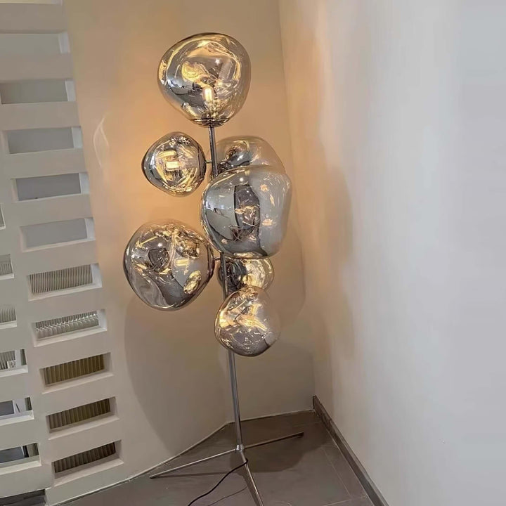 Lava Stand Floor Lamp - Gold Finish & Captivating Hot-Blown Acrylic | Vinlighting | Vinlighting
