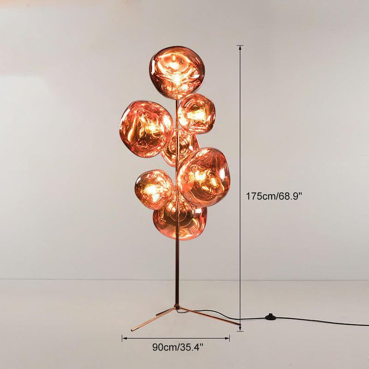 Lava Stand Floor Lamp - Gold Finish & Captivating Hot-Blown Acrylic | Vinlighting | Vinlighting