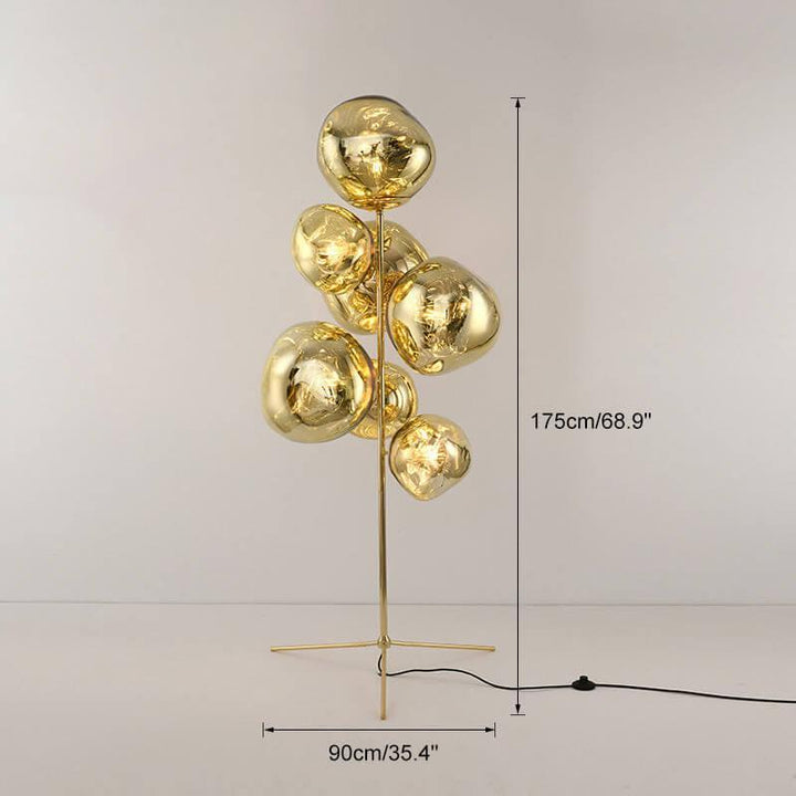 Lava Stand Floor Lamp - Gold Finish & Captivating Hot-Blown Acrylic | Vinlighting | Vinlighting