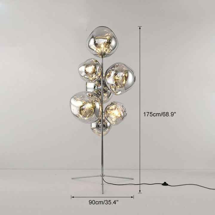 Lava Stand Floor Lamp - Gold Finish & Captivating Hot-Blown Acrylic | Vinlighting | Vinlighting