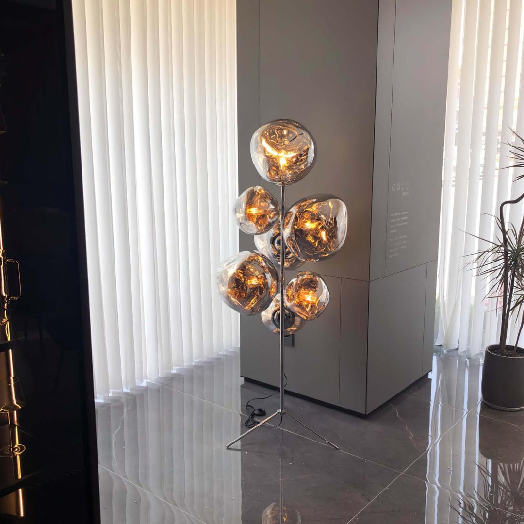 Lava Stand Floor Lamp - Gold Finish & Captivating Hot-Blown Acrylic | Vinlighting | Vinlighting