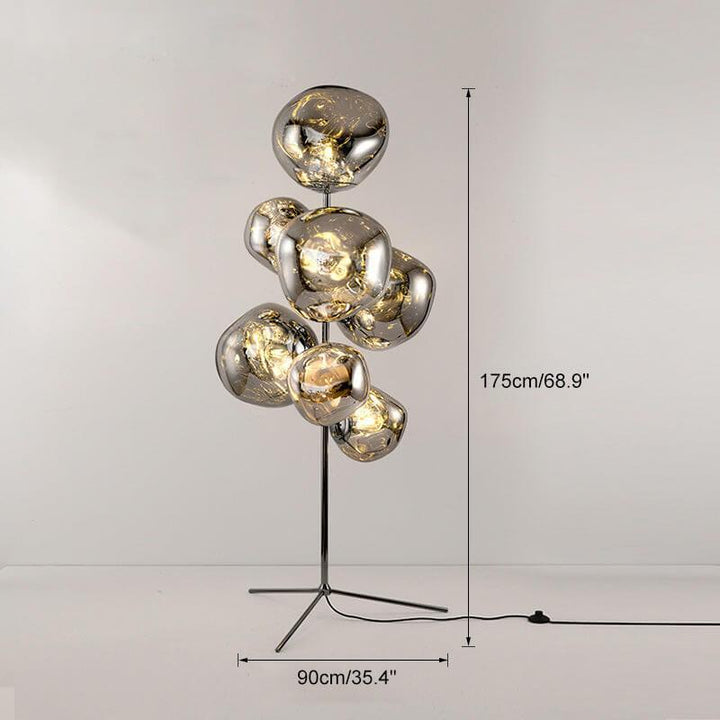 Lava Stand Floor Lamp - Gold Finish & Captivating Hot-Blown Acrylic | Vinlighting | Vinlighting