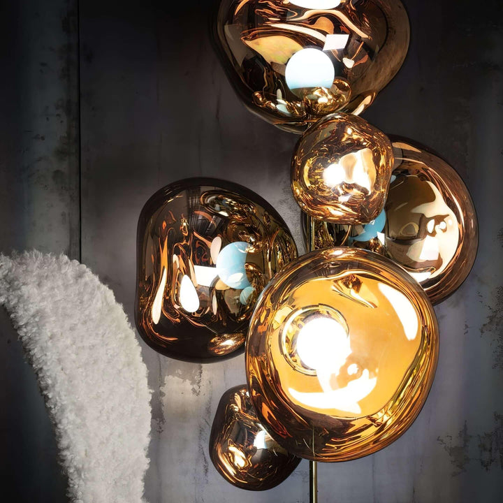 Lava Stand Floor Lamp - Gold Finish & Captivating Hot-Blown Acrylic | Vinlighting | Vinlighting