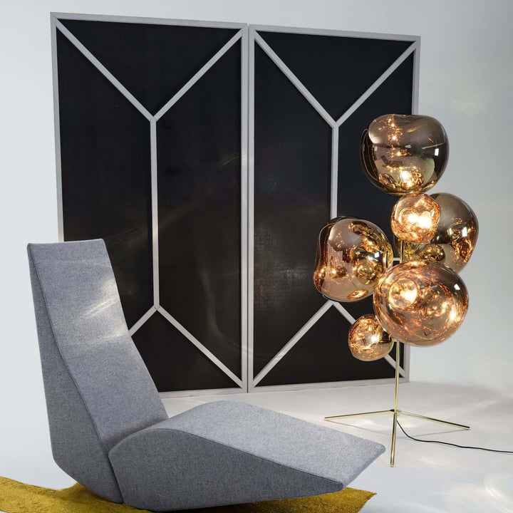 Lava Stand Floor Lamp - Gold Finish & Captivating Hot-Blown Acrylic | Vinlighting | Vinlighting