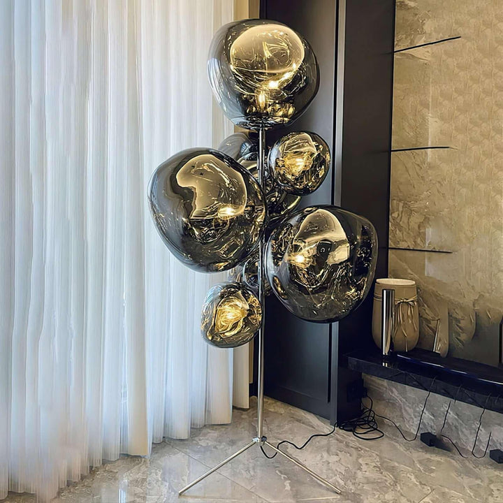 Lava Stand Floor Lamp - Gold Finish & Captivating Hot-Blown Acrylic | Vinlighting | Vinlighting