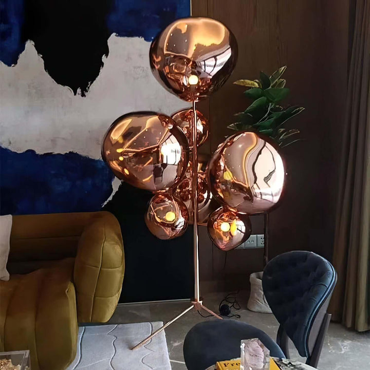 Lava Stand Floor Lamp - Gold Finish & Captivating Hot-Blown Acrylic | Vinlighting | Vinlighting