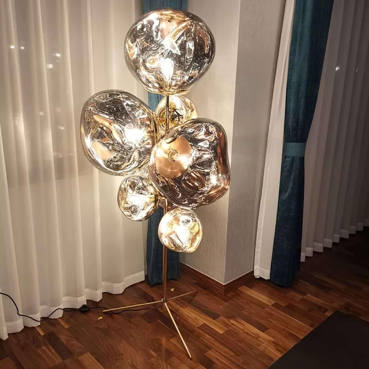Lava Stand Floor Lamp - Gold Finish & Captivating Hot-Blown Acrylic | Vinlighting | Vinlighting