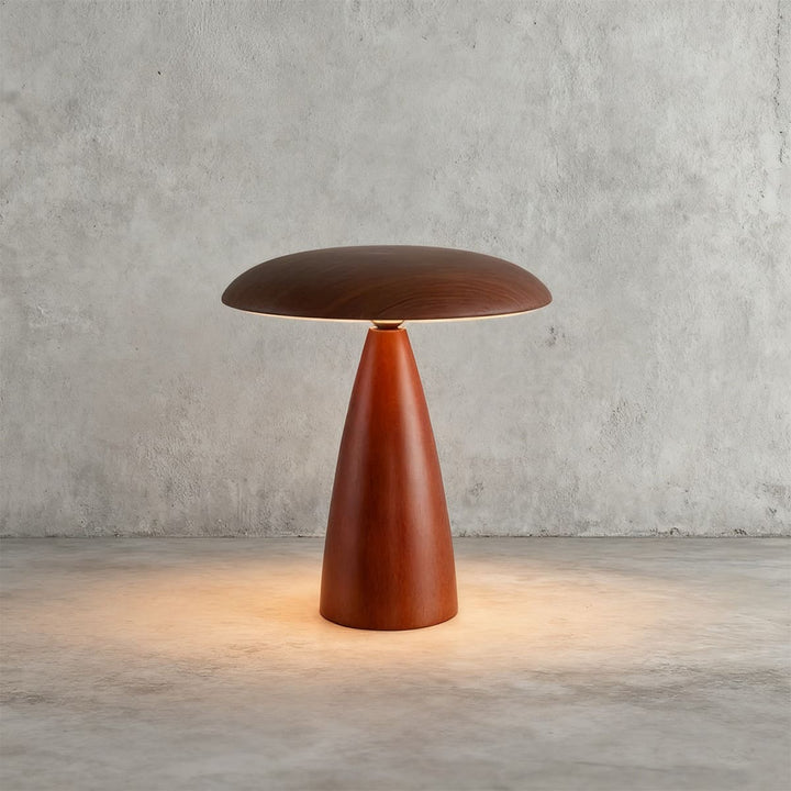 Leran Table Lamp – American Retro Solid Wood Mushroom Lamp