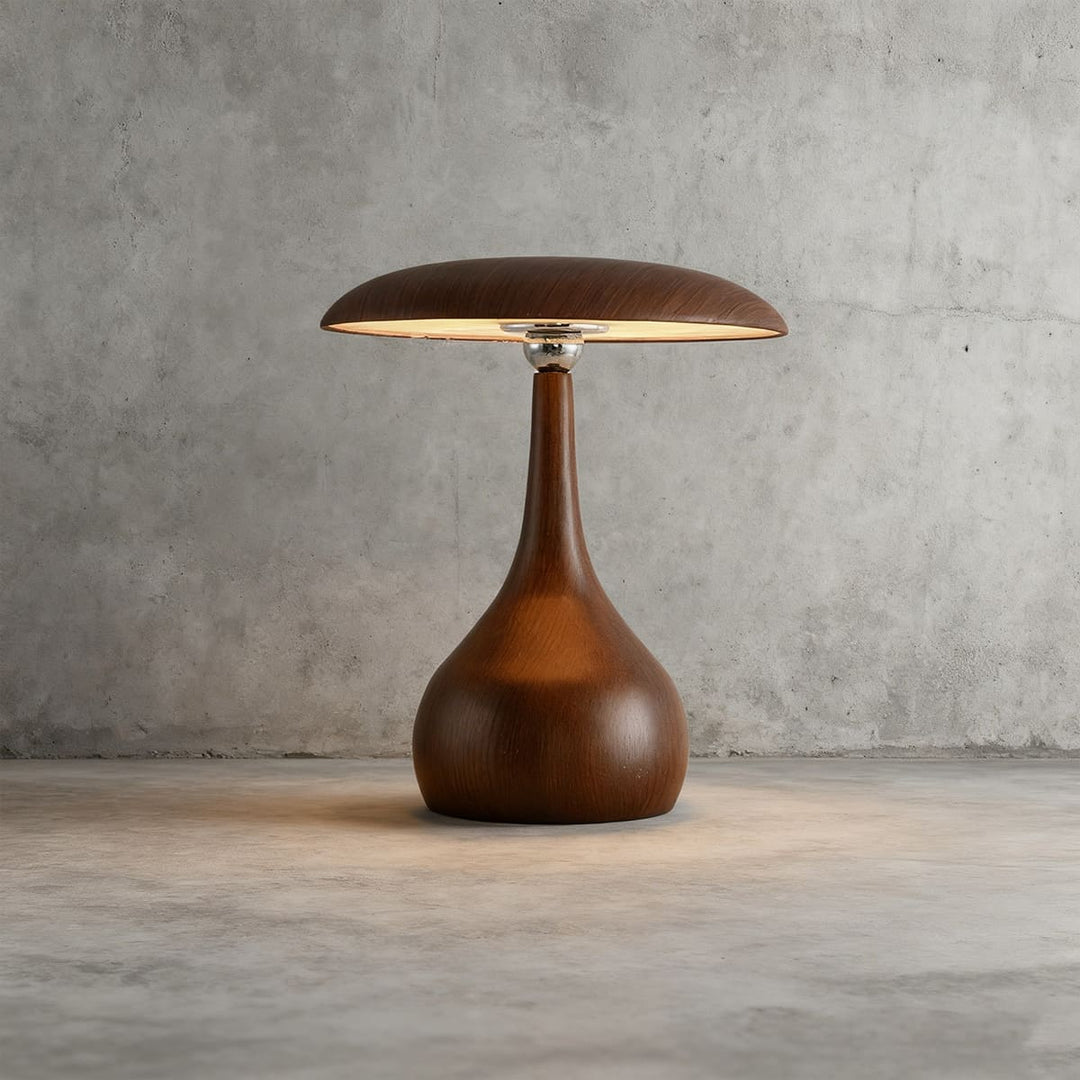 Leran Table Lamp – American Retro Solid Wood Mushroom Lamp