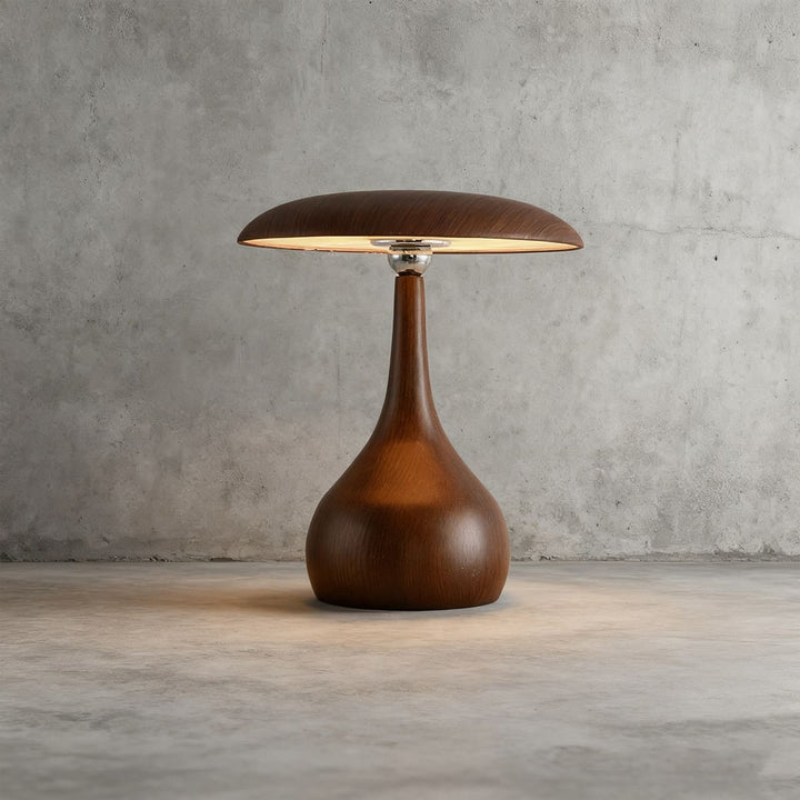 Leran Table Lamp – American Retro Solid Wood Mushroom Lamp
