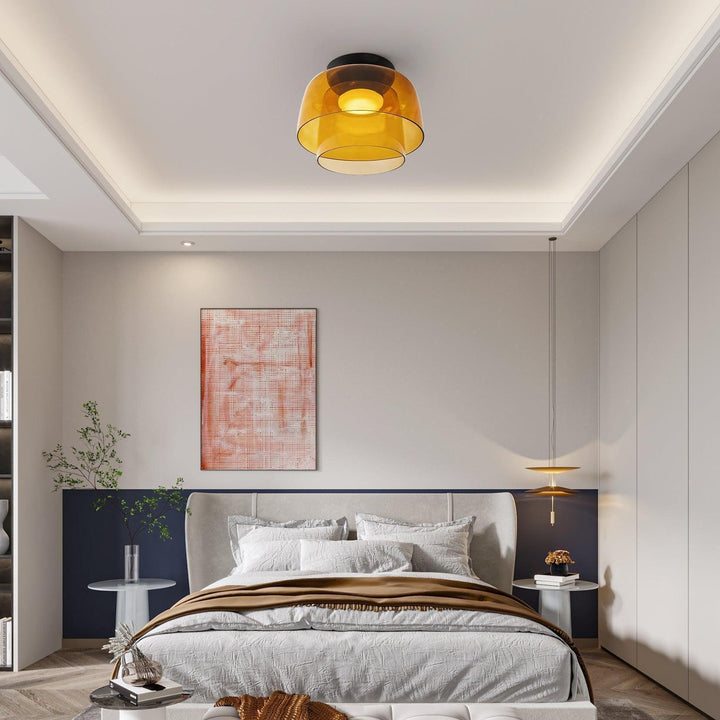 Levels Ceiling Light – Sculptural Amber Glass Light Fixture | Vinlighting | Vinlighting