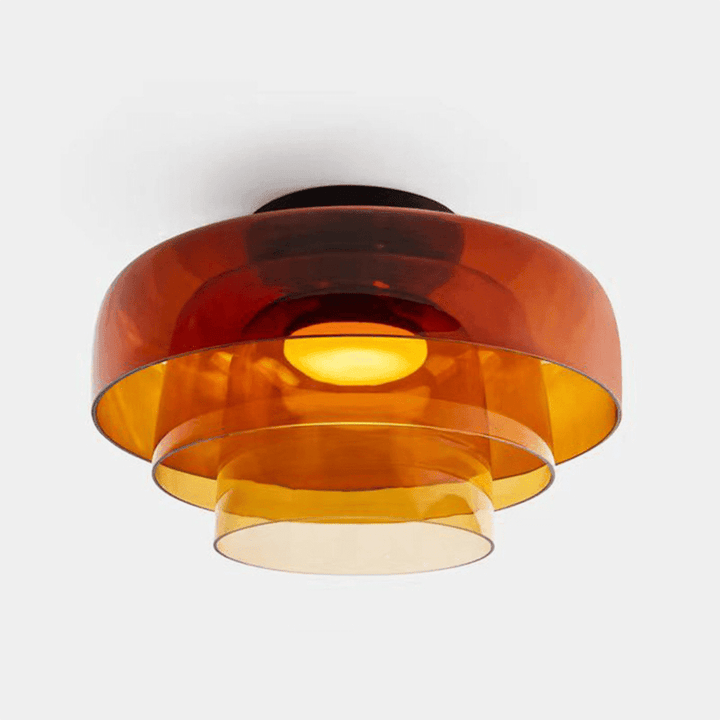 Levels Ceiling Light – Sculptural Amber Glass Light Fixture | Vinlighting | Vinlighting