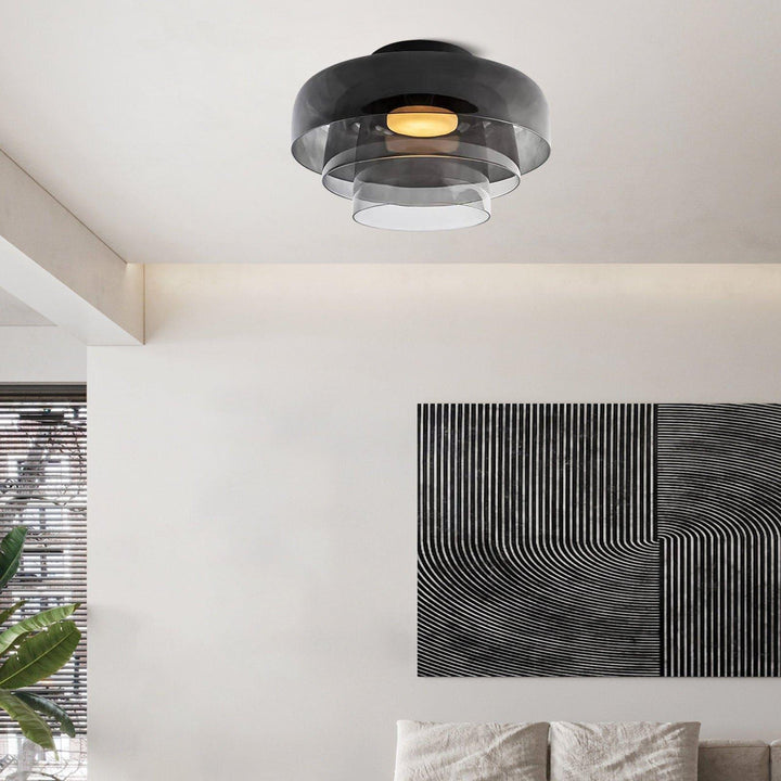 Levels Ceiling Light – Sculptural Amber Glass Light Fixture | Vinlighting | Vinlighting
