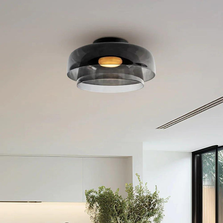 Levels Ceiling Light – Sculptural Amber Glass Light Fixture | Vinlighting | Vinlighting
