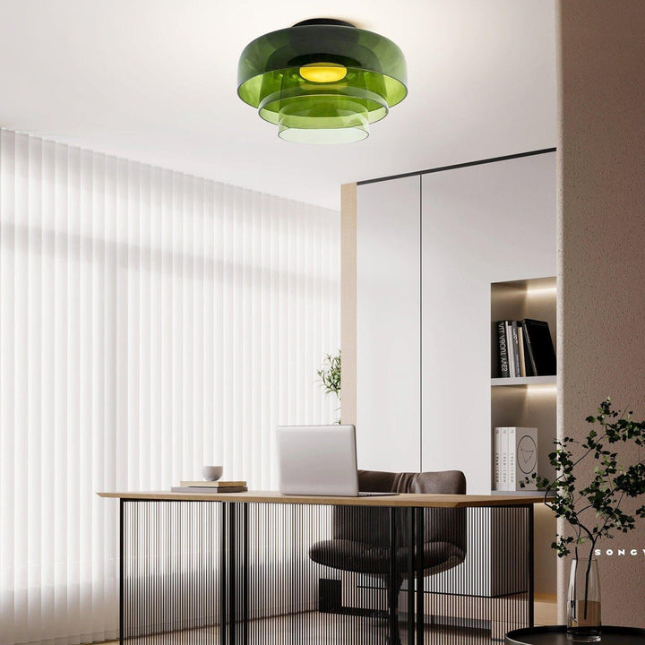 Levels Ceiling Light – Sculptural Amber Glass Light Fixture | Vinlighting | Vinlighting