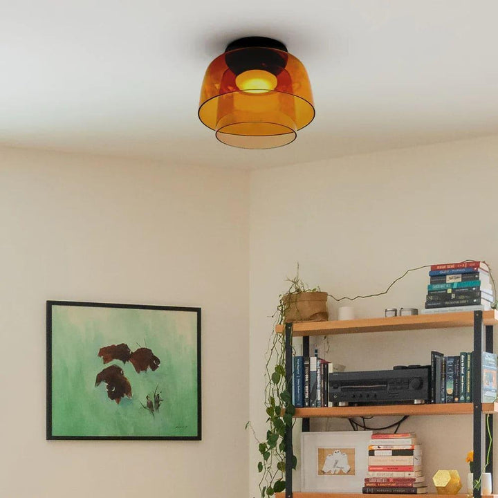 Levels Ceiling Light – Sculptural Amber Glass Light Fixture | Vinlighting | Vinlighting