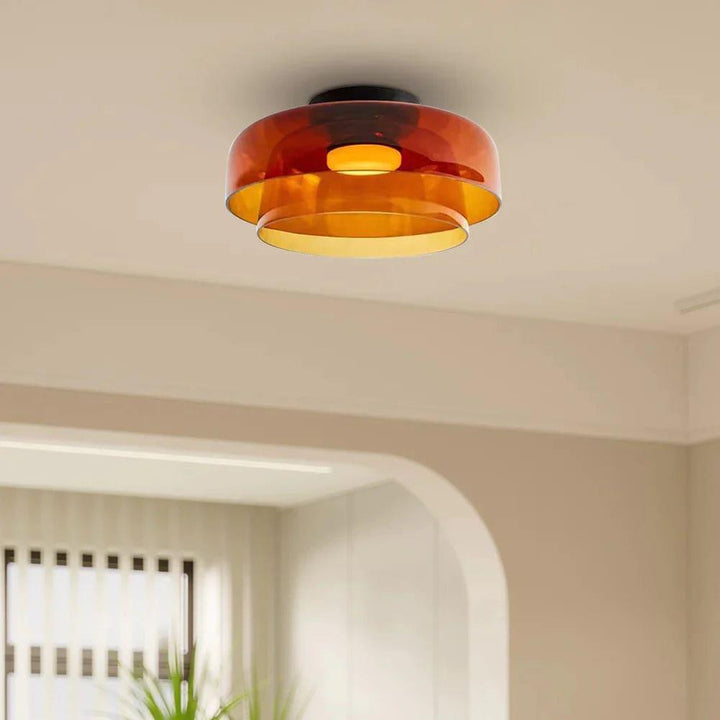 Levels Ceiling Light – Sculptural Amber Glass Light Fixture | Vinlighting | Vinlighting