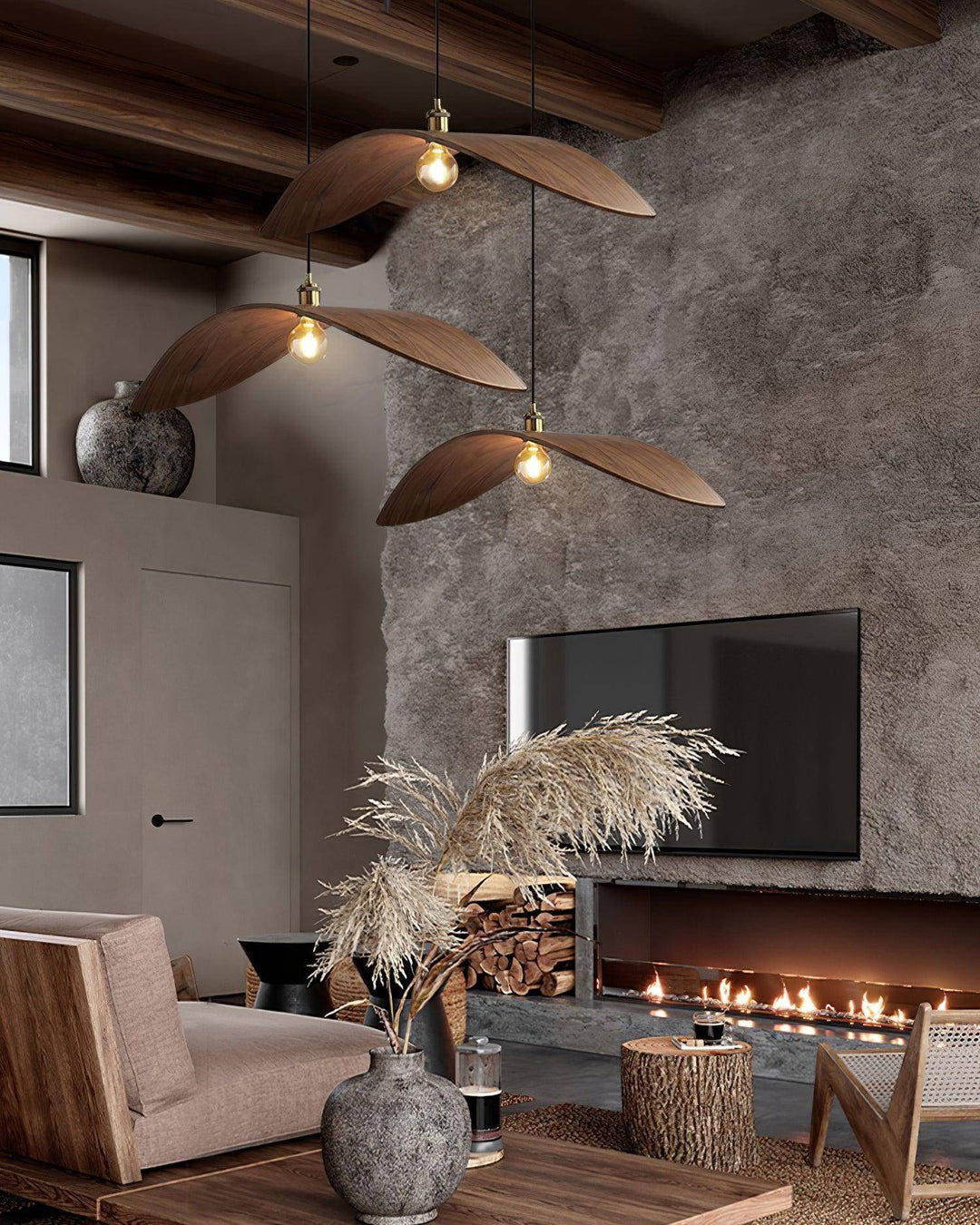 Libelle Pendant Lamp – Modern Wood Light for Living Areas | Vinlighting