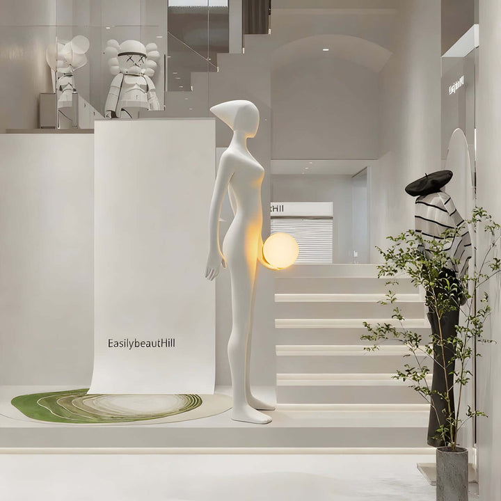 Lidora Sculptural Floor Lamp – Art Deco Sculpture for Living Room