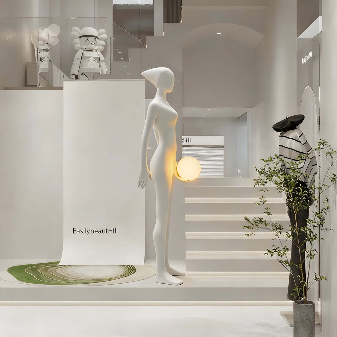 Lidora Sculptural Floor Lamp – Art Deco Sculpture for Living Room