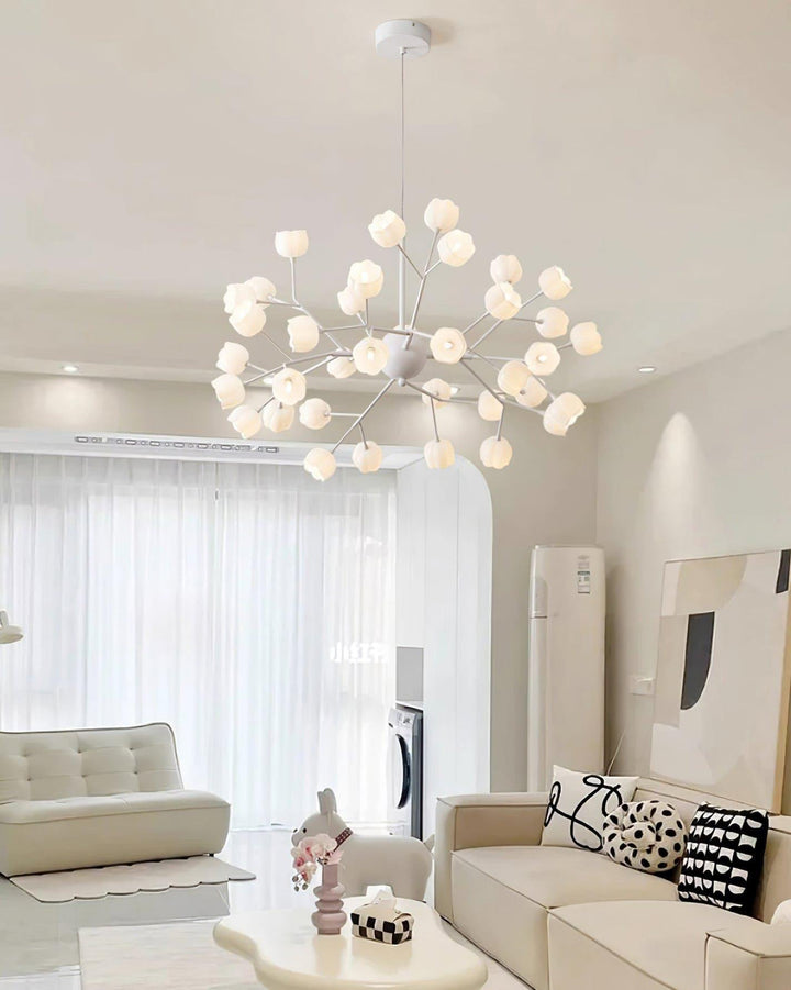 Lily Flower Chandelier | Elegant Green Floral Lighting Fixture | Vinlighting | Vinlighting